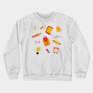 Kawaii Back to School Supplies Crewneck Sweatshirt